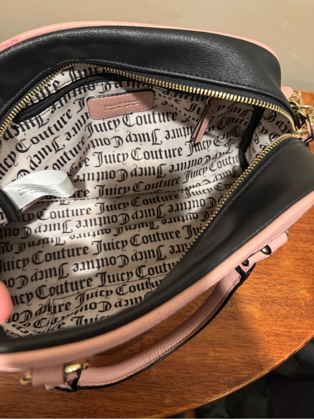 Juicy Couture Liquorice Urban Heritage Bowler Satchel - Blush and Black